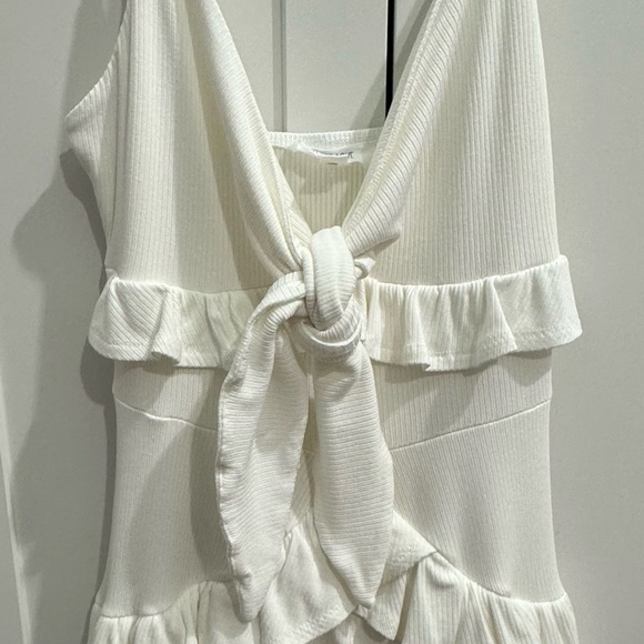 Boutique Peach Love California White Dress Tie Front Med - Picture 2 of 2